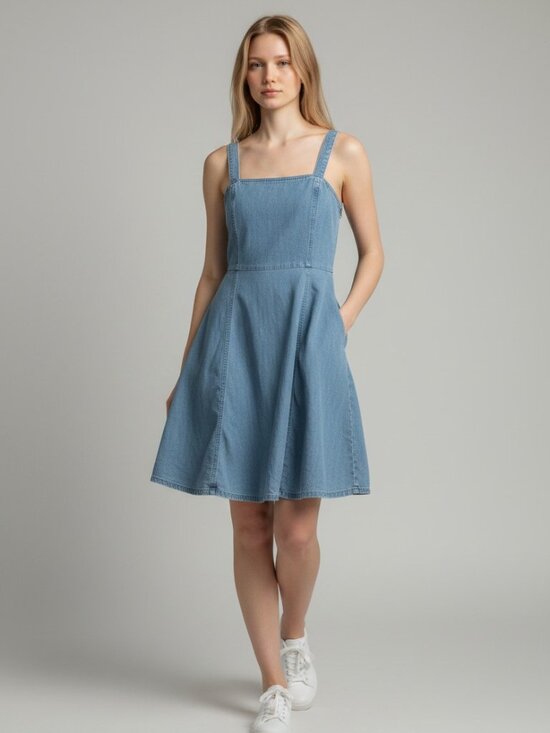 GAP Dresses & Skirts - GAP Denim Apron Neck A-Line Mini Dress - Medium Indigo - Size 2